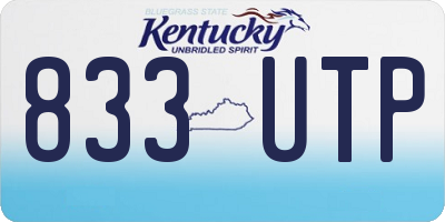 KY license plate 833UTP