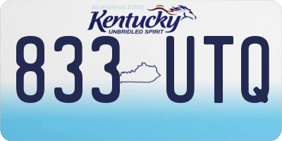 KY license plate 833UTQ