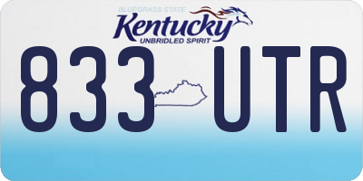 KY license plate 833UTR