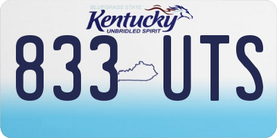 KY license plate 833UTS