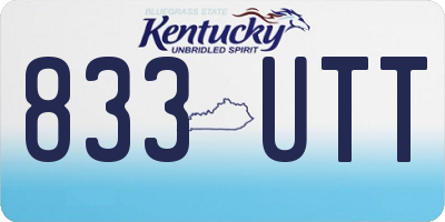 KY license plate 833UTT