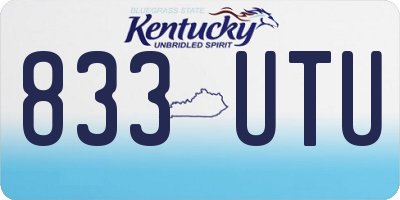 KY license plate 833UTU
