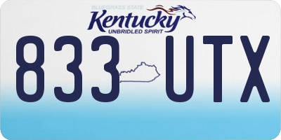 KY license plate 833UTX