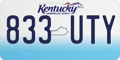 KY license plate 833UTY