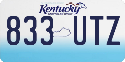 KY license plate 833UTZ