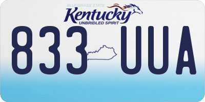 KY license plate 833UUA