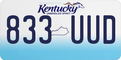 KY license plate 833UUD