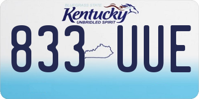 KY license plate 833UUE