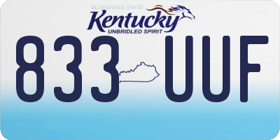 KY license plate 833UUF