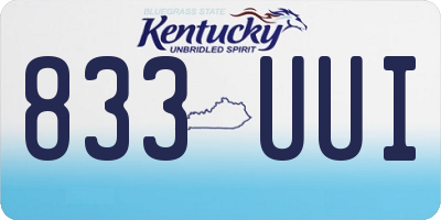 KY license plate 833UUI