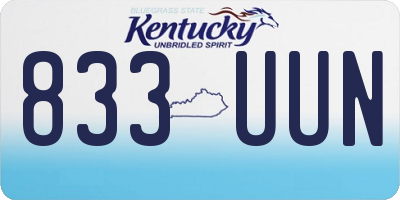 KY license plate 833UUN