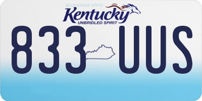KY license plate 833UUS