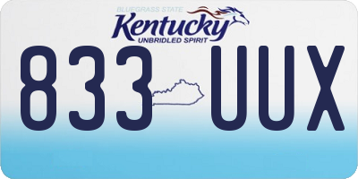 KY license plate 833UUX