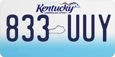 KY license plate 833UUY