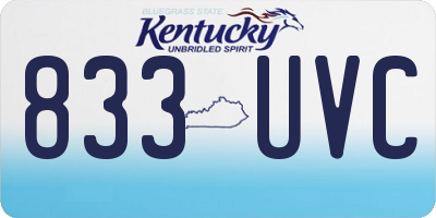 KY license plate 833UVC