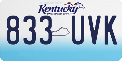 KY license plate 833UVK