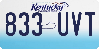 KY license plate 833UVT