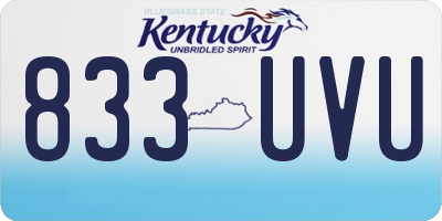 KY license plate 833UVU