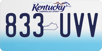 KY license plate 833UVV