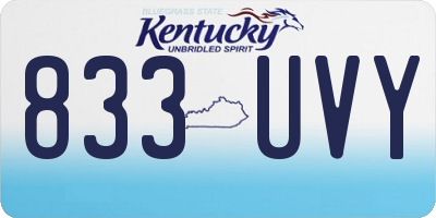 KY license plate 833UVY