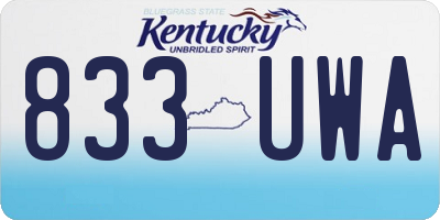 KY license plate 833UWA