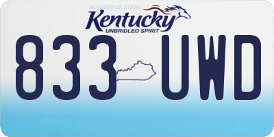 KY license plate 833UWD