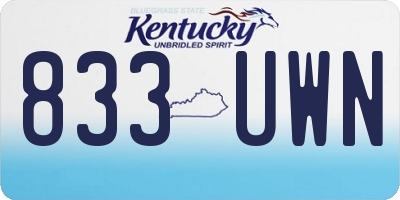 KY license plate 833UWN