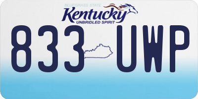 KY license plate 833UWP