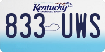 KY license plate 833UWS