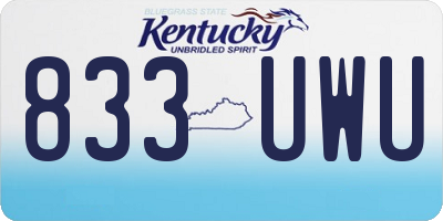 KY license plate 833UWU
