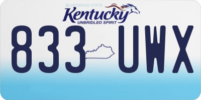 KY license plate 833UWX