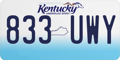 KY license plate 833UWY