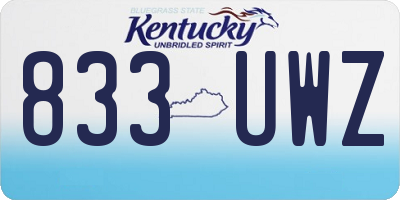 KY license plate 833UWZ