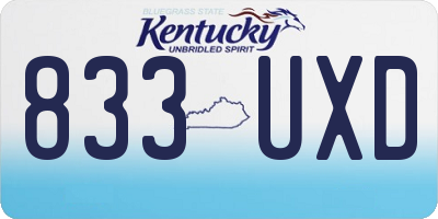 KY license plate 833UXD