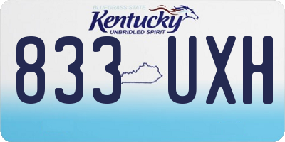KY license plate 833UXH