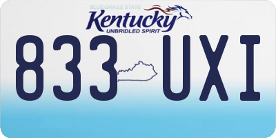 KY license plate 833UXI