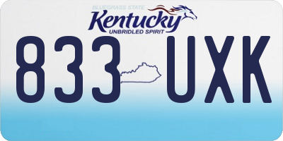 KY license plate 833UXK