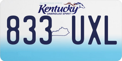 KY license plate 833UXL