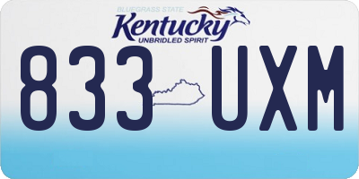 KY license plate 833UXM