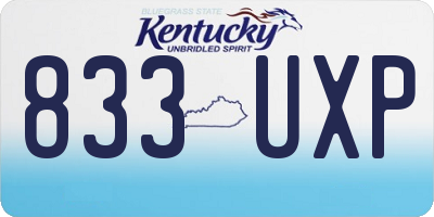 KY license plate 833UXP