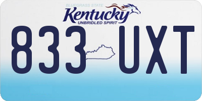 KY license plate 833UXT