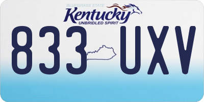 KY license plate 833UXV