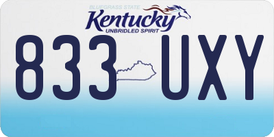 KY license plate 833UXY