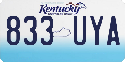 KY license plate 833UYA