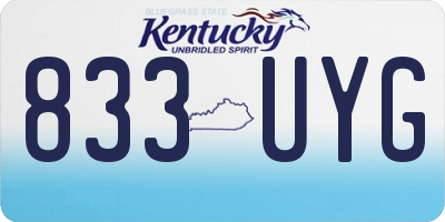 KY license plate 833UYG