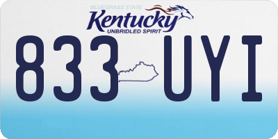 KY license plate 833UYI