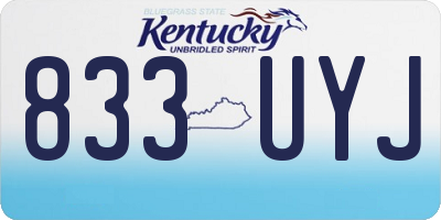KY license plate 833UYJ