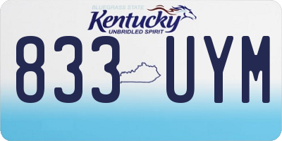 KY license plate 833UYM
