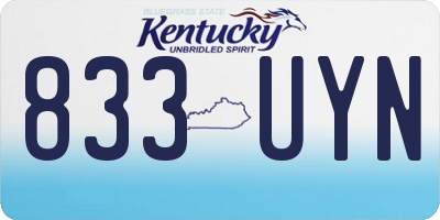 KY license plate 833UYN