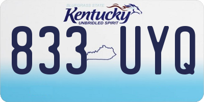 KY license plate 833UYQ
